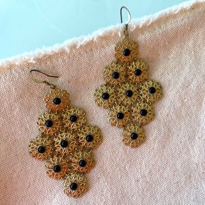 Gold Pendant Earrings